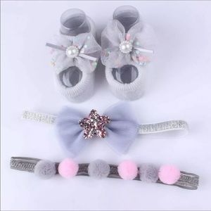 NWT 3Pcs/Set Lace Princess Baby Headbands Socks